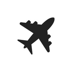 Airplane sign vector icon. Airport plane illustration. Business concept simple flat pictogram on white background.