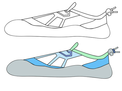 Illustration and simple sketch of model sneaker