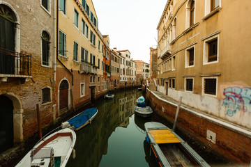 Narrow canal in Venice.