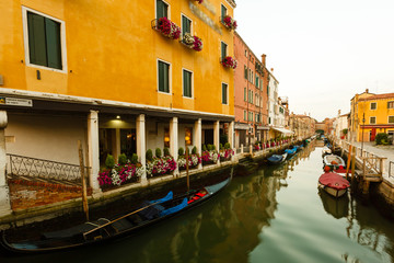 Fototapeta na wymiar Narrow canal in Venice.
