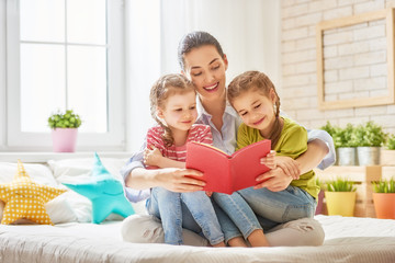 mother reading a book