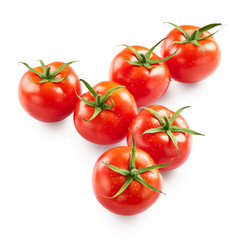 Tomatoes with drops of water isolated on white background