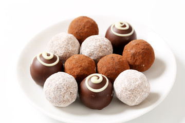 Chocolate truffles and pralines