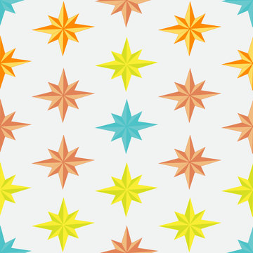 Seamless background with eight-pointed stars