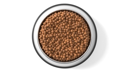 3d illustration of Pet food in bowl.