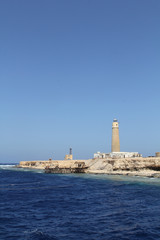Fototapeta na wymiar Egypt, Red Sea: The lighthouse of Big Brother Island