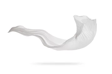 Papier Peint photo autocollant Poussière Smooth elegant white cloth isolated on white background