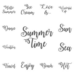 Summer time lettering text