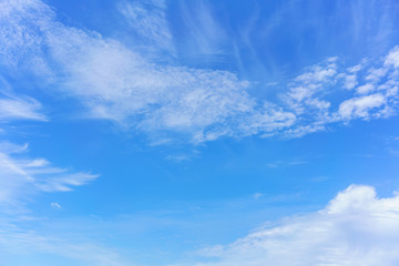 Beautiful white clouds and blue sky background