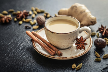 Traditional indian drink - masala tea