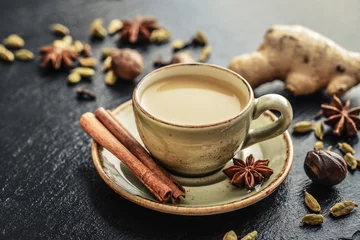 Foto auf Acrylglas Tee masala chai tea