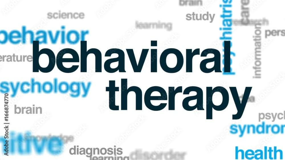 Wall mural Behavioral therapy animated word cloud, text design animation.