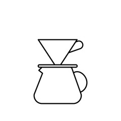 pour over coffee maker icon. vector illustration