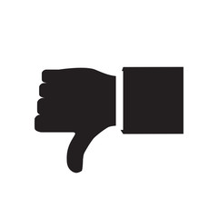 Vector illustration. Thumb down vector icon. Isolated on a background. Dislike symbol.