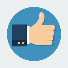Thumb Up vector icon. Isolated on a background. Like symbol. Vector illustration
