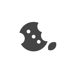Bitten cookie icon. Vector logo on white background
