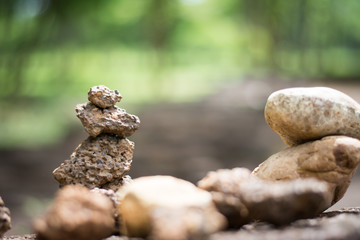 Many stones set vertical