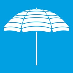 Beach umbrella icon white