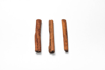 Several cinnamon sticks, isolate
