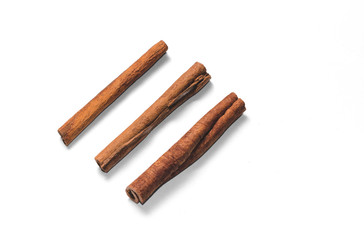 Several cinnamon sticks, isolate