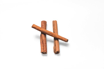Several cinnamon sticks, isolate