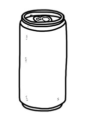 soft drink can / cartoon vector and illustration, black and white, hand drawn, sketch style, isolated on white background.