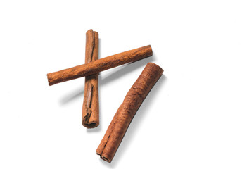 Figures from cinnamon sticks, isolate