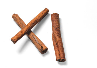 Figures from cinnamon sticks, isolate