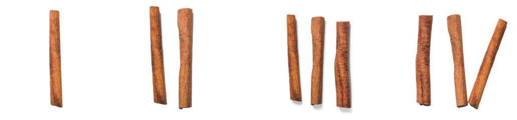 Figures from cinnamon sticks, isolate