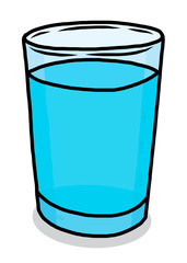 glass of water / cartoon vector and illustration, hand drawn style, isolated on white background.