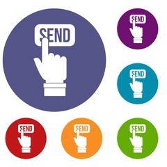 Email communication concept icons set