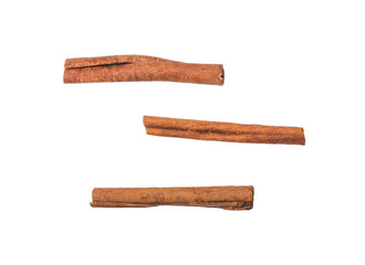 Several cinnamon sticks, isolate