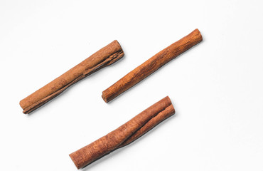 Several cinnamon sticks, isolate