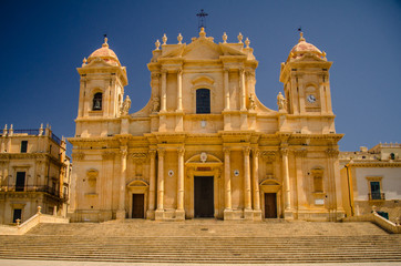 Fototapeta na wymiar Noto Cathedral is a Roman Catholic cathedral in Noto in Sicily, Italy. 