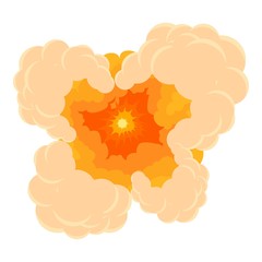 Cloudy explosion icon, cartoon style