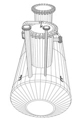 Industrial equipment capacity. Wire-frame. EPS10 format. Vector rendering of 3d.