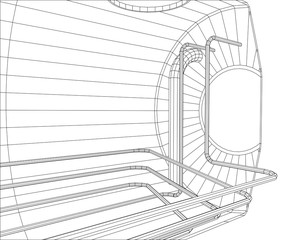 Oil tank. Wire-frame. EPS10 format. Vector created of 3d
