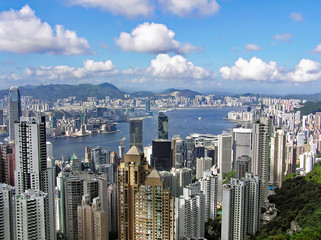 View from Victoria Peak over the city of Hong Kong
