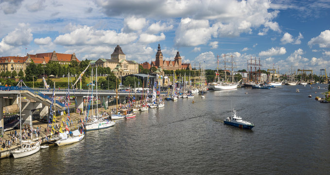 Szczecin, Poland-August 2017:Tall ship races finale 2017