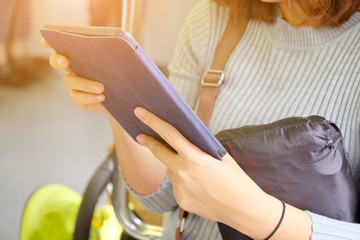 image of business women  using digital tablet, mobile technology