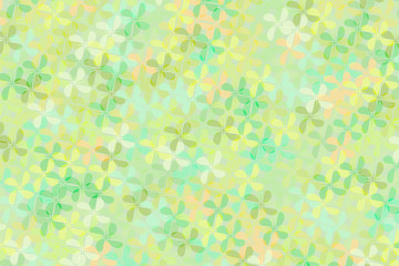 Abstract background of green tone flower shape cross and blend together.