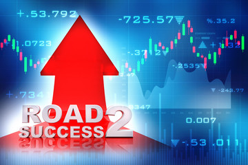 Road to Success, Business Success Concept. 3d render