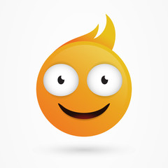 emoticon showing happy face, smiling yellow emoticon