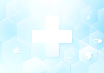 Abstract geometric shape medicine and science concept background. Medical Icons