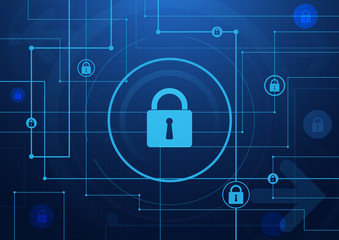 Abstract Lines Circuit board and security technology concept background