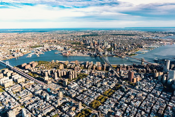 Aerial view of the Lower East Side of Manhattan - obrazy, fototapety, plakaty