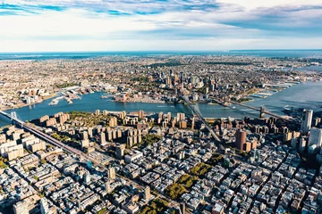 Fotobehang Aerial view of the Lower East Side of Manhattan © Tierney
