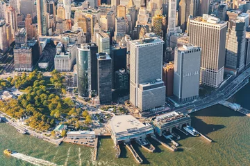 Fotobehang Aerial view of lower Manhattan NYC © Tierney