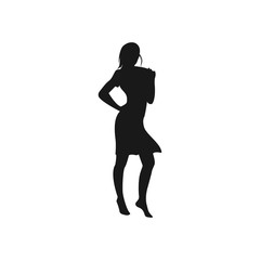 Fototapeta na wymiar stand beauty woman silhouette