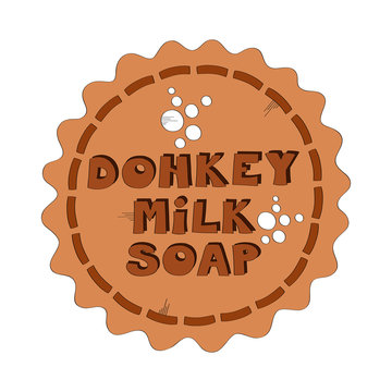 Donkey milk soap vector badge